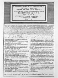 Description de Forma Urbis - Giovanni Battista Piranesi